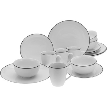 Набор посуды на 4 персоны, 16 предметов, Luna Black Creatable