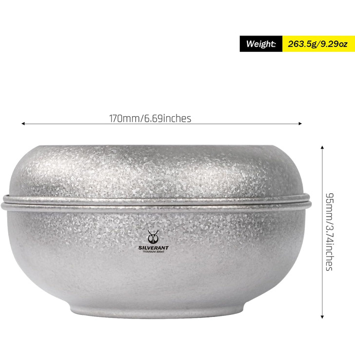 Серебряные лоханки для кемпинга 800 мл SILVERANT