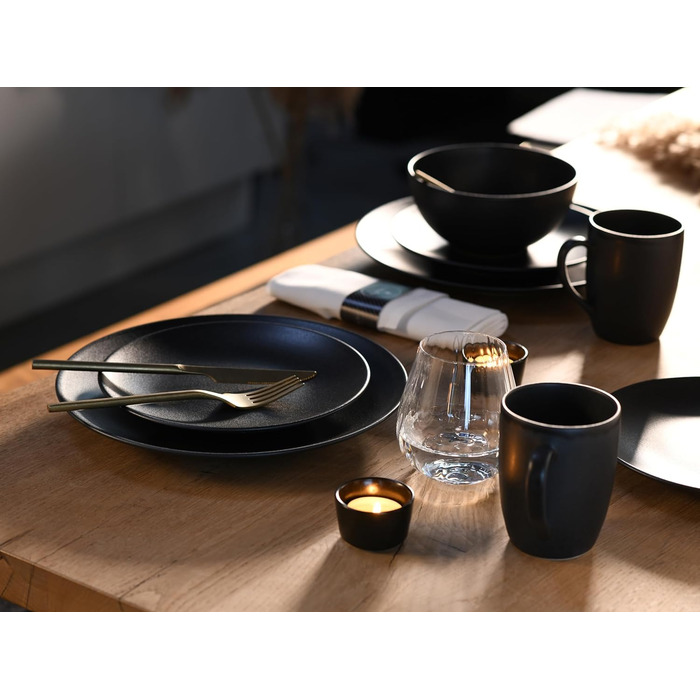 Набор посуды на 4 персоны, 16 предметов, Soft Touch Black Creatable