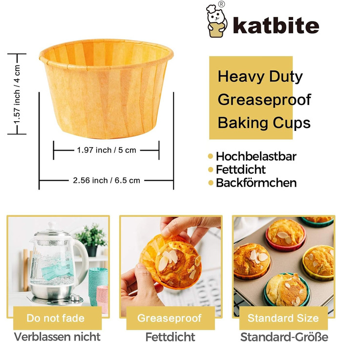 Набір з 160 паперових формочок для мафінів, різнокольоровий Katbite
