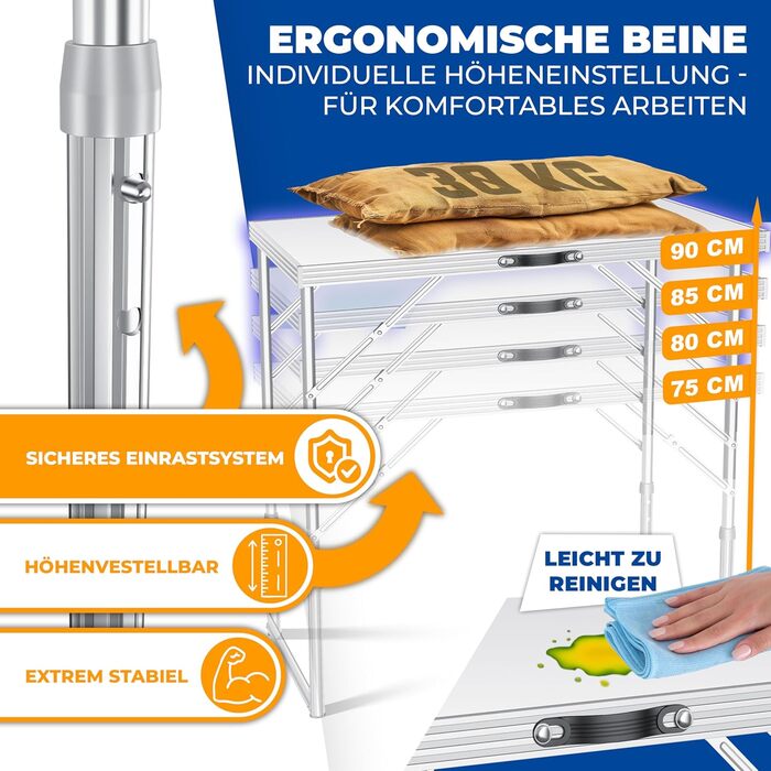 Набір із 3 столів для кемпінгу 100 х 60 см KESSER
