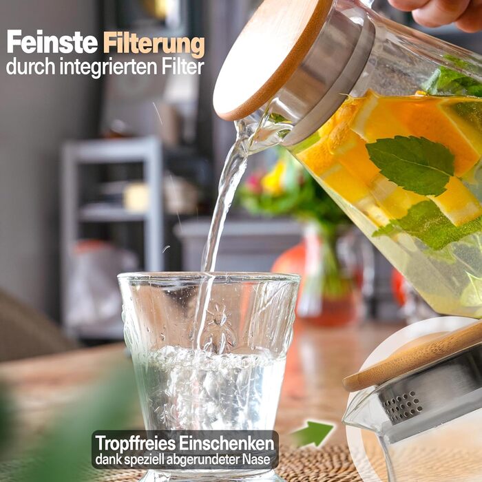 Стеклянный кувшин с крышкой 1,5 л CLIDOR