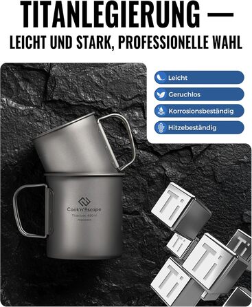 Набор чашек для кемпинга 300 и 450 мл COOK'N'ESCAPE