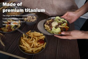 Безмежна подорож Титанова пластина Тарілка Посуд для кемпінгу на відкритому повітрі Зовнішня миска Титановий посуд і посуд Вимірювальний набір для кемпінгового рюкзака (Ti15167B-U)