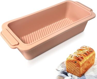 Силиконовая форма для выпечки хлеба, 28x12x6,5 см, розовая Techchii