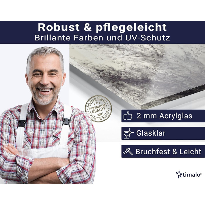 Кухонний фартух timalo зі скляним виглядом Акрилове скло 2 мм Бризкозахисна стіна для плити, скляний фартух, акрилові скляні стінові панелі, захисна панель для фартуха Бетонно-блакитно-сірий (60x52 см, 209- Пампасська трава)