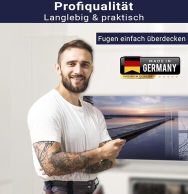 Кухонний фартух timalo зі скляним ефектом акрилове скло 2 мм Захист від бризок для плити, скляний фартух, акрилові скляні стінові панелі, захисна панель для фартуха Бетонно-синьо-сірий (60x52 см, 207- Seeblick)