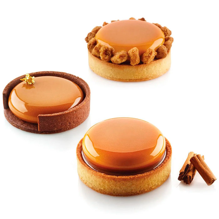 KIT TARTE RING ROUND D80 MM Форма силіконова d 67 h 15 mm + 6 кілець (d 80 mm, h 20 mm) - 1*6 фор