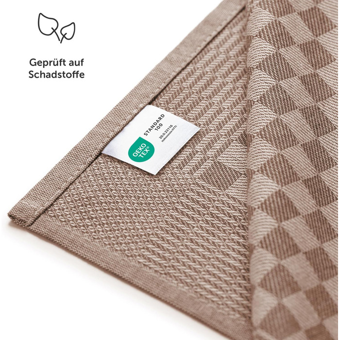 Кухонні рушники бавовняні 50 x 70 см, набір 5 предметів, коричневі Blumtal