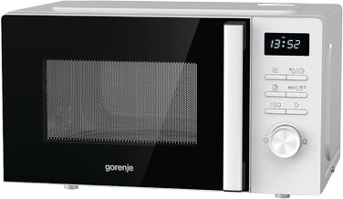 Мікрохвильова піч Gorenje MO20A3WH / 20 л / 800 Вт / AquaClean / AutoMenu / Сенсорне керування / LED дисплей / Функція розморожування / 5 рівнів потужності / Блокування від дітей / Електронна / Біла