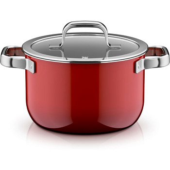 Каструля 20 см зі скляною кришкою, червоний Fusiontec Mineral Pro WMF