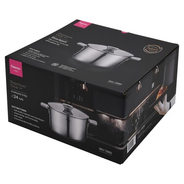 Каструля Fissman PREMIUM ONE 24x13 см / 5,4 л зі скляною кришкою нержавіюча сталь (15092)