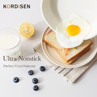 Сковорода 28 см со стеклянной крышкой, белая Kordisen