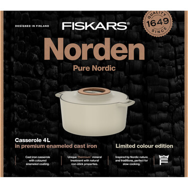 Каструля чавунна Fiskars Norden 4л колір береза (1071127)