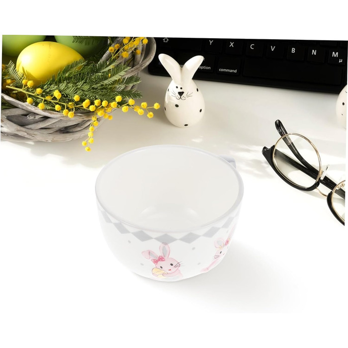 Керамічна тарілка для супу з візерунком кролика на Великдень NAMOARLY