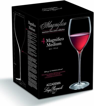 Келих для вина Luigi Bormioli Magnifico середній 46 мл упакований в коробку 4 шт. и Набір з 4 прозорих