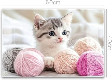 Кухонний фартух timalo зі скляним виглядом Акрилове скло 2 мм Бризкозахисна стіна для плити, скляний фартух, акрилові скляні стінові панелі, захисна панель для фартуха Бетонно-блакитно-сірий (60x40 см, 241- Коти)