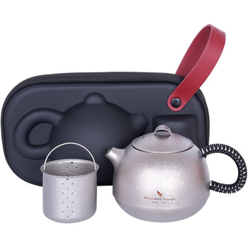 Титановый чайник с заваркой для россыпного чая 380 мл. iBasingo