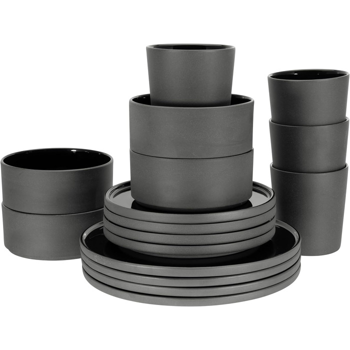 Набір посуду на 4 персони, 16 предметів, Futuro Black Creatable