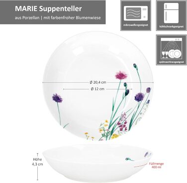 Набор из 6 суповых тарелок 400 мл MamboCat