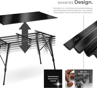 Складной алюминиевый стол для кемпинга 120 x 70,5 см tectake