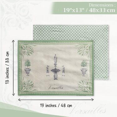 Серветки Maison d&39Hermine зі 100 бавовни, набір з 4 шт. , декоративні серветки, пасхальні серветки, які можна прати, для свят, вечерь, весни, літа (33 см x 48 см) (016 - Jardin du Roy)