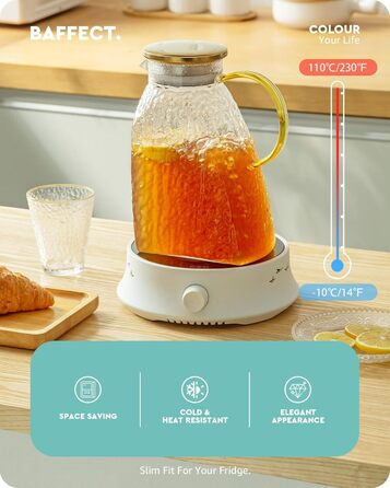 Стеклянный кувшин с крышкой 1,8 л ледяной эффект Baffect