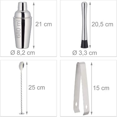 Професійний набір для коктейлів 11 предметів Relaxdays