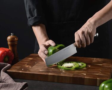 Ніж для чищення овочів linoroso 9 см Ніж для чищення овочів Гострі ножі для фруктів Кухонні ножі Маленькі кухонні ножі Німецькі поковки з вуглецевої сталі Ергономічна ручка з елегантною подарунковою коробкою - Classic Series (7-дюймовий ніж Nakiri)