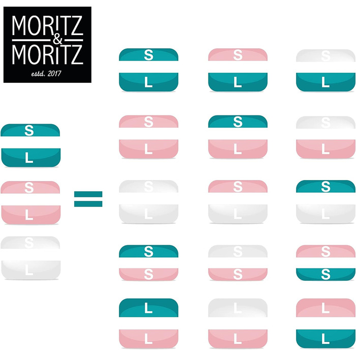 Набір дитячих ланч-боксів, 3 предмети, різнокольорові Moritz & Moritz