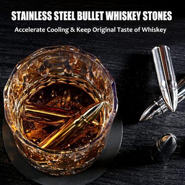 Подарунковий набір Whiskey Stones Набір з 8 багаторазових охолоджуючих каменів для віскі з кліпсою для льоду, носик для пляшки вина для сумки для зберігання, охолоджуйте улюблений напій без розведення (подарунки для чоловіка)