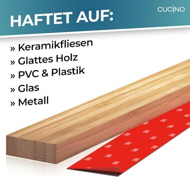 Магнітний тримач для ножів настінний 25 см, бамбук CUCINO
