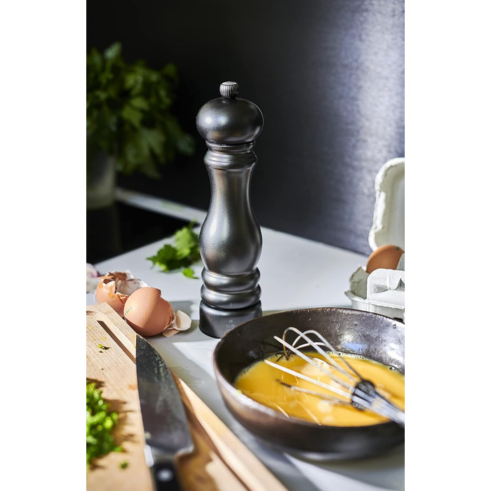 Паризький шеф-кухар u'Select 22 см перець - Виготовлений з нержавіючої сталі - 6 попередньо встановлених помелів - (сільовий млин, вуглецеві ферби)