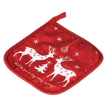 Набір прихваток для кухні Ardesto Christmas Happy Holidays 17х28см, 20х20см, 90% поліестер, 10% бавовна, червоний