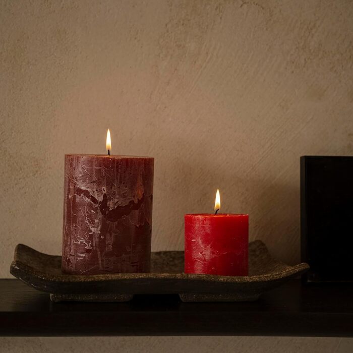 Свічка Spaas Rustic Pillar, 100/130 мм, 95 год, чорна (бордо)