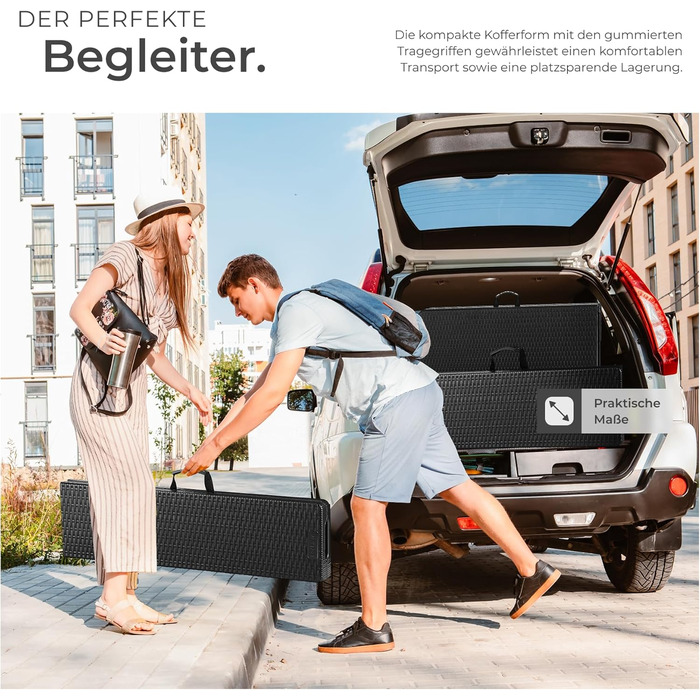 Комплект садовой мебели из 3 предметов черный tectake