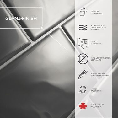 Наклейки для плитки, що самоклеяться - упаковка з 5 аркушів 29,36 см x 21,29 см - 3D самоклеючі ПВХ наклейки для плитки та фартуха для кухні, ванної кімнати та стін, кольорова та водонепроникна плитка (сірий колір)