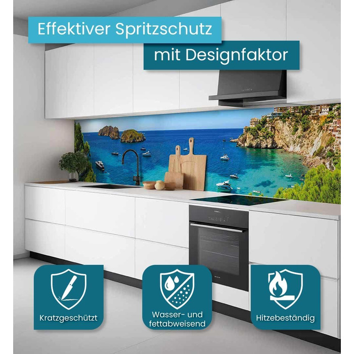 Самоклеючий кухонний фартух - матовий, жорстка бризкозахисна плівка як доступна альтернатива склу, легке встановлення та очищення - висота 60 см - Дизайн Чорна кам&39яна стіна 80 x 60 см (Ships Beach, Ш 280 см x В 60 см, 0,2 мм)