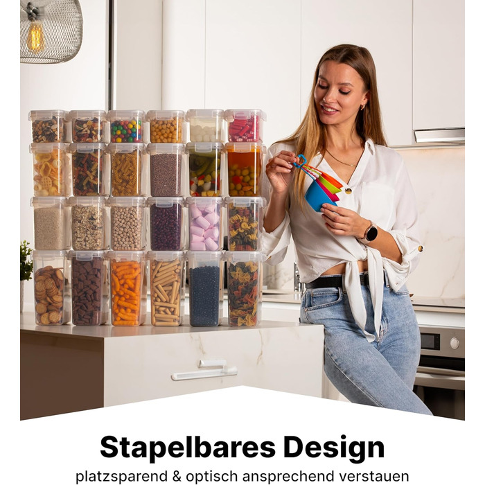 Набор из 24 контейнеров для хранения, прозрачный/белый Deco haus