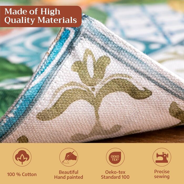 Бавовняні килимки для серветок, набір з 4 шт. , декоративні килимки для серветок, пасхальні килимки, що миються, для свят, вечерь, весни, літа (33 см x 48 см) (026 - Цитрус), 39Hermine 100