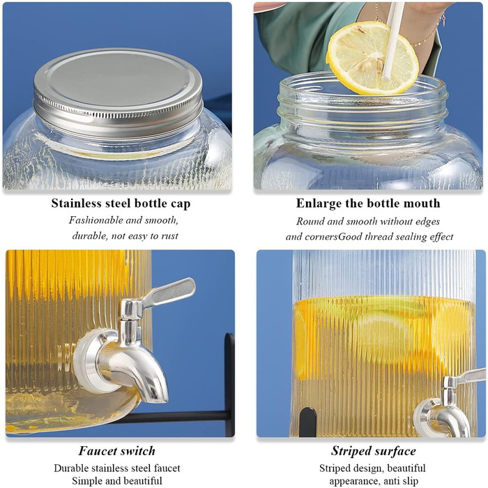 Стеклянный диспенсер для напитков 4 л Berglander