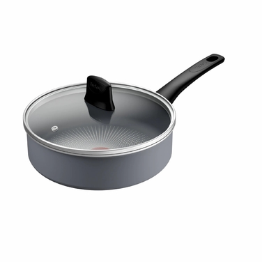 Tefal Saucepan Halo, 24 cm, with lid, aluminum, bakelite, glass, gray