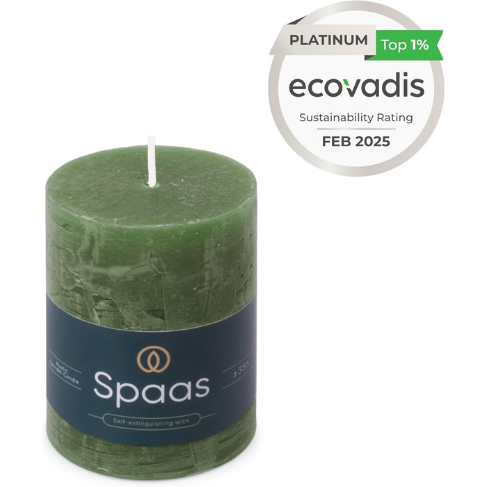 Свічка, темно-зелена Spaas Rustic Pillar
