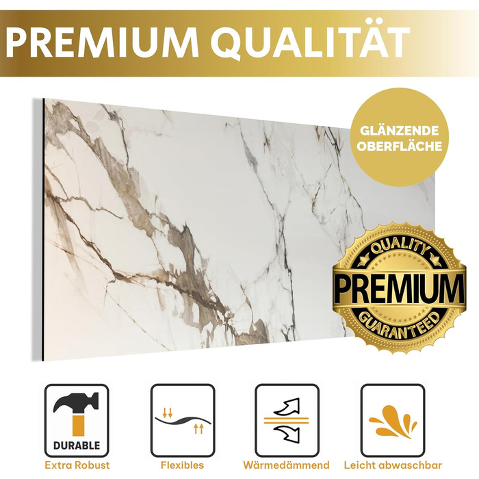 Стінові панелі AS Country Stone під мармур 60x120 см ПВХ-облицювання стіни з пластикових панелей для кухні, ванної кімнати тощо Панель кухонного фартуха (4 шт., вертикальна)