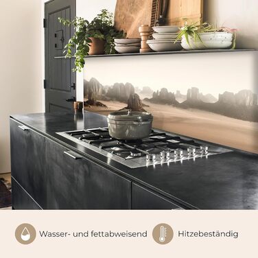 Кухонний фартух 60x80 см Самоклеючий захисний щиток для кухонної стіни Кухонний фартух Кухонні фасади Кухонні фартухи Кухонна стіна Вода - Пейзаж - (Природа - Пісок, 60 x 250 см)