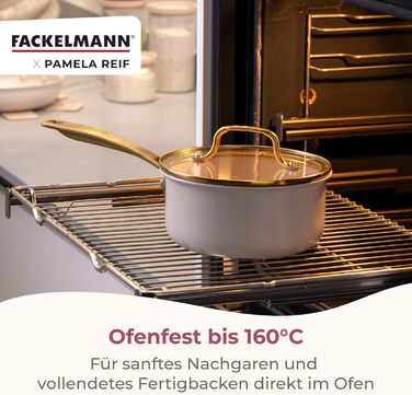 Сотейник 1,2 л со стеклянной крышкой 16 см, пастельно-бежевый Pamela Reif Fackelmann