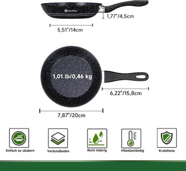 Сковорода с антипригарным покрытием 20 см Scheffler