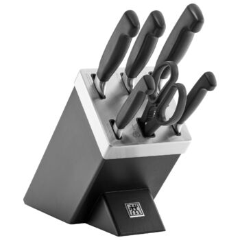Набір ножів з підставкою 7 предметів, чорний Four Star Zwilling