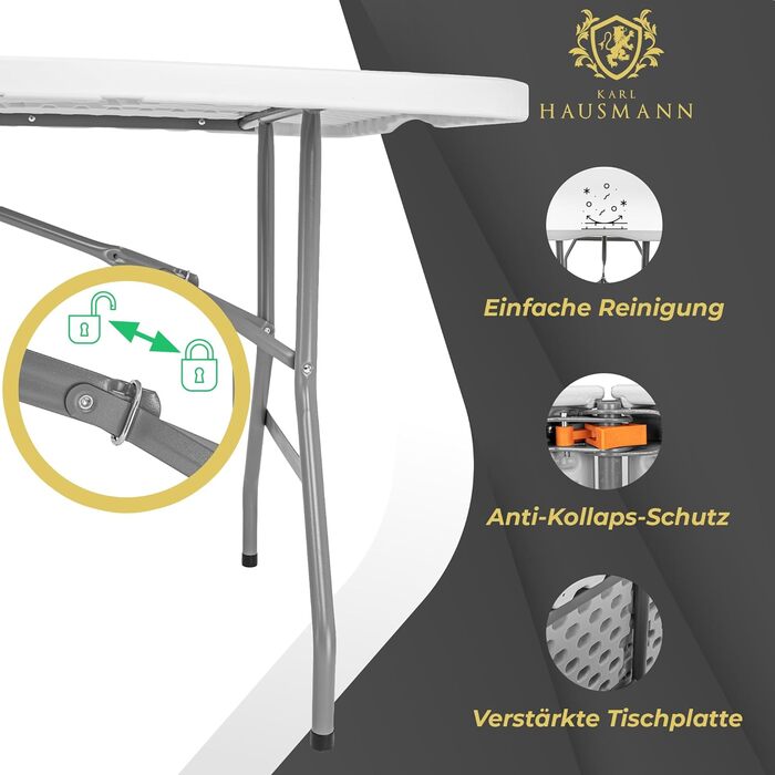Складной кемпинговый стол 180 х 70 х 74 см KARL HAUSMANN