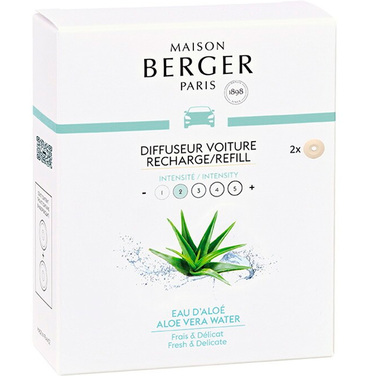 Картридж для диффузора для автомобиля Maison Berger Paris с ароматом ALOE VERA WATER, 2 шт.